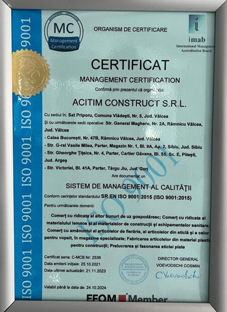 certificare acitim iso9001